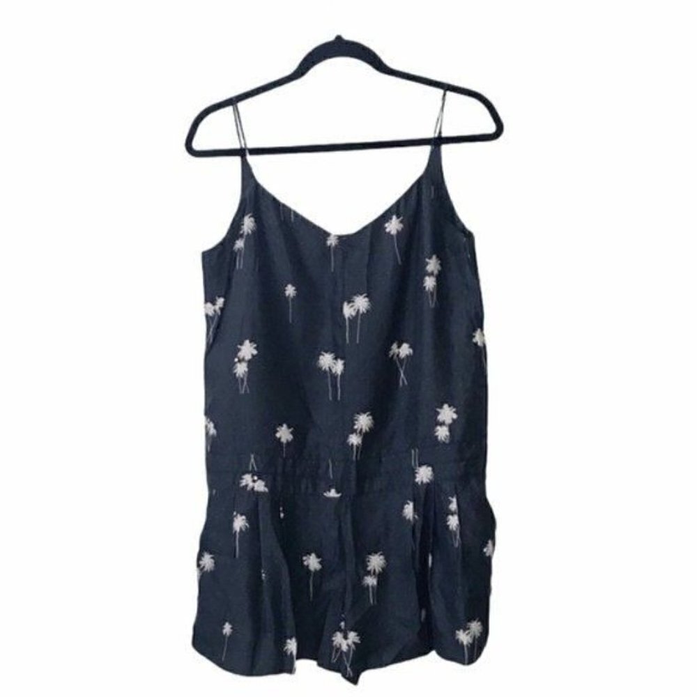 Rag & Bone 100% Silk Dune Palm Tree Romper Playsuit Size 4
